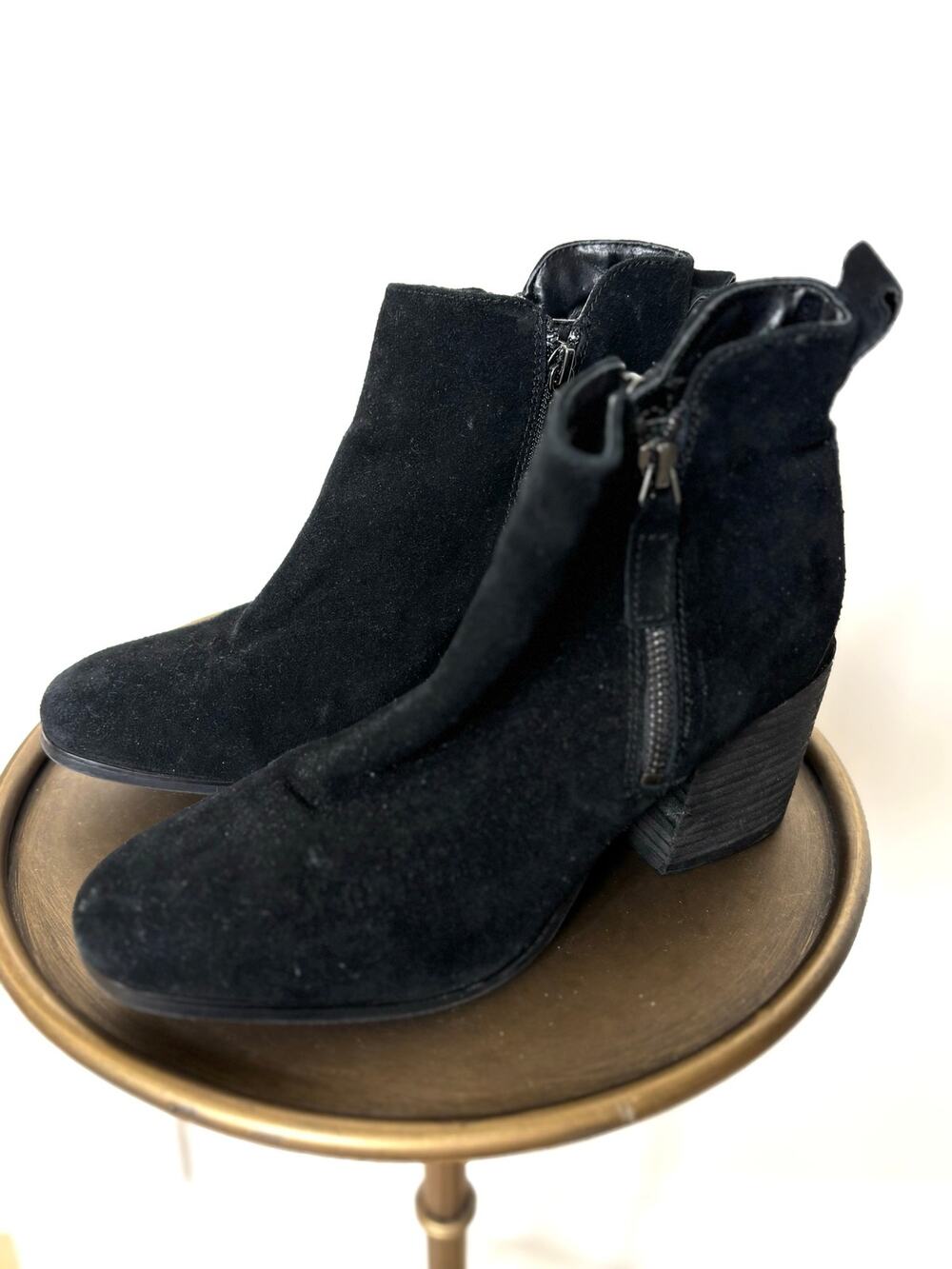 Ladies Waterproof Blondo black leather ankle booties sz 7.5 biker office winter